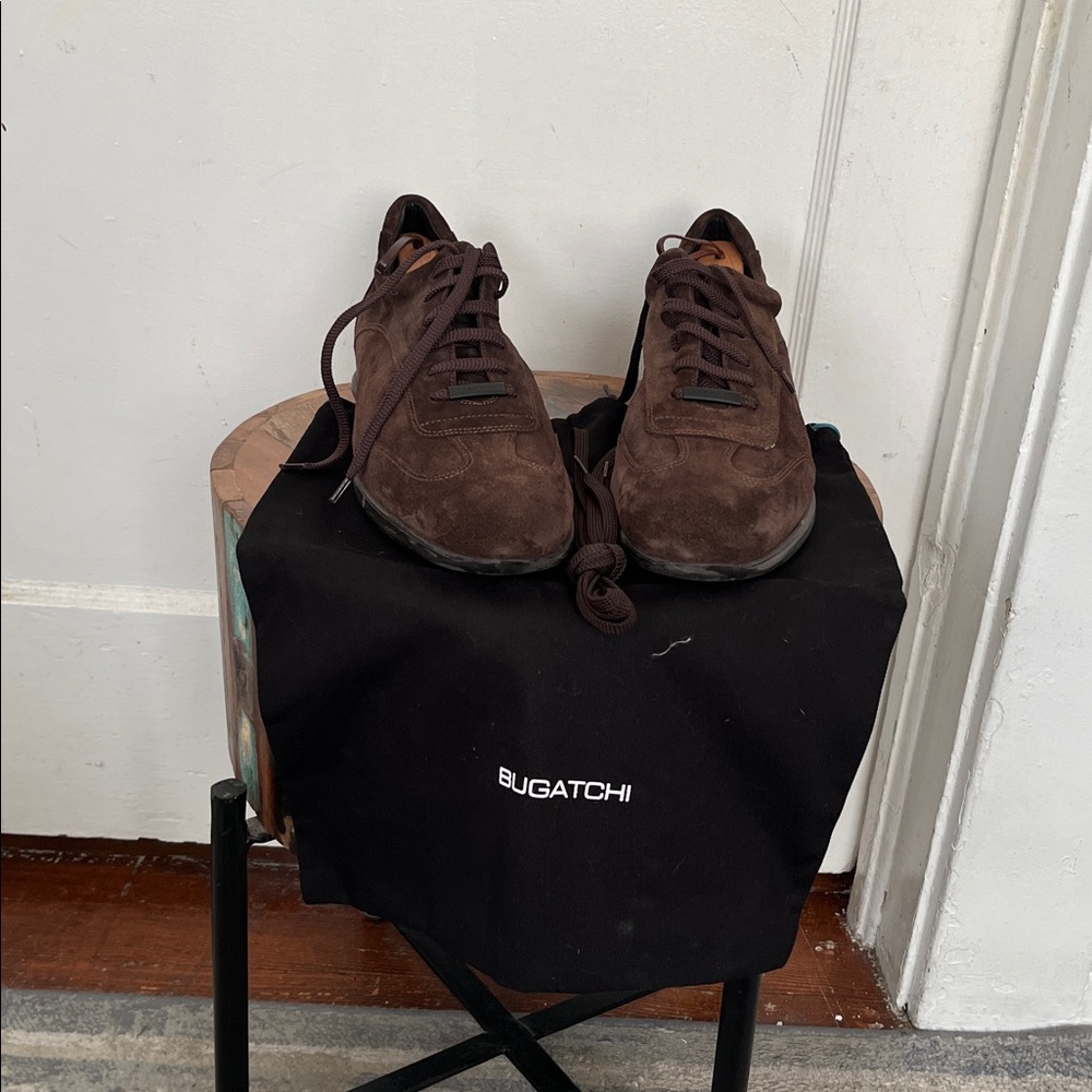 Bugatchi Dark Brown Suede Shoes